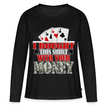 Poker Casino Poker Play Poker Joueurs de poker - T-shirt manches longues Premium bio Femme - noir - Devant - Julia (174cm)
