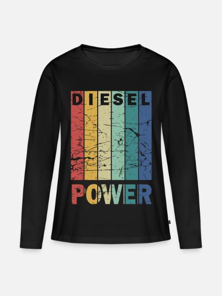 Diesel Power - Frauen Premium Bio Langarmshirt - Schwarz