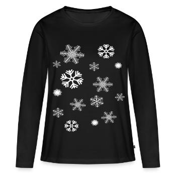 Flocons - T-shirt manches longues Premium bio Femme - noir - Devant - Julia (174cm)
