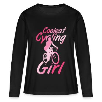 Cyclist - Women's Premium Organic Long Sleeve Shirt - black - Front - Julia (174cm)