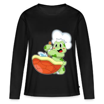 Cuisinière Tortue Cuisinière Cuisinière Cuisson - T-shirt manches longues Premium bio Femme - noir - Devant - Julia (174cm)