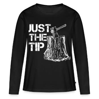 Axe Throwing Just The Tip Axe Whisperer Vintage - Frauen Premium Bio Langarmshirt - Schwarz - Vorne - Julia (174cm)