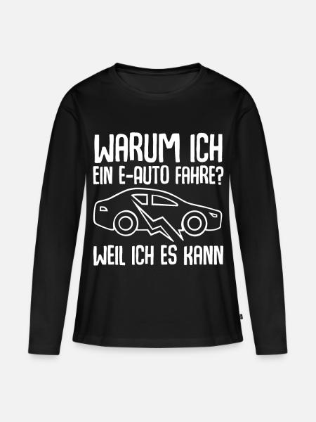 E-Auto Elektroauto - Frauen Premium Bio Langarmshirt - Schwarz