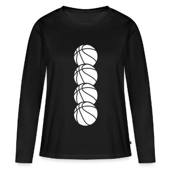 Basketball Balls - Women's Premium Organic Long Sleeve Shirt - black - Front - Julia (174cm)