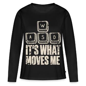 Joueur de jeu sur PC - T-shirt manches longues Premium bio Femme - noir - Devant - Julia (174cm)
