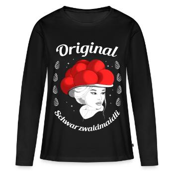 Original Schwarzwaldmaidli Bollenhut Schwarzwald - Frauen Premium Bio Langarmshirt - Schwarz - Vorne - Julia (174cm)