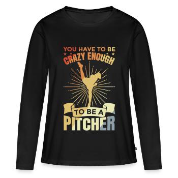 Pitcher - Frauen Premium Bio Langarmshirt - Schwarz - Vorne - Julia (174cm)