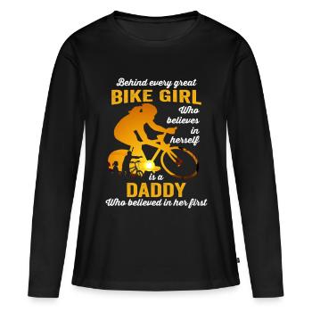 Bike Girl - Women's Premium Organic Long Sleeve Shirt - black - Front - Julia (174cm)