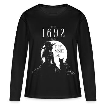 Salem 1692 They Missed One Witch Cat Halloween - Women's Premium Organic Long Sleeve Shirt - black - Front - Julia (174cm)