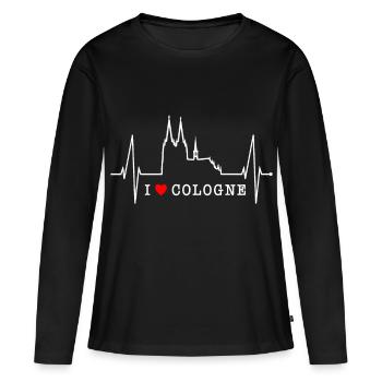 Cologne Skyline Heartbeat Heart Kölsch Love Cologne - T-shirt manches longues Premium bio Femme - noir - Devant - Julia (174cm)
