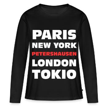 Petershausen Oberbayern - Frauen Premium Bio Langarmshirt - Schwarz - Vorne - Julia (174cm)