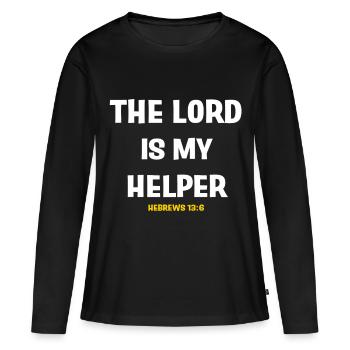 Jésus, Jésus, Jésus Chrétien Chrétien Chrétien - T-shirt manches longues Premium bio Femme - noir - Devant - Julia (174cm)