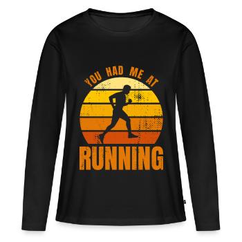 Amoureux de la course à pied - T-shirt manches longues Premium bio Femme - noir - Devant - Julia (174cm)