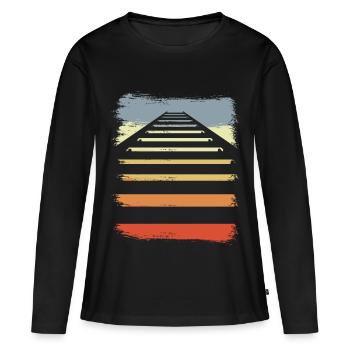 Railway tracks - Women's Premium Organic Long Sleeve Shirt - black - Front - Julia (174cm)