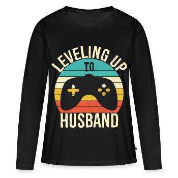 Aufstieg zum Ehemann - Frauen Premium Bio Langarmshirt - Schwarz - Vorne - Julia (174cm)