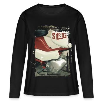 Simson Star - Frauen Premium Bio Langarmshirt - Schwarz - Vorne - Julia (174cm)