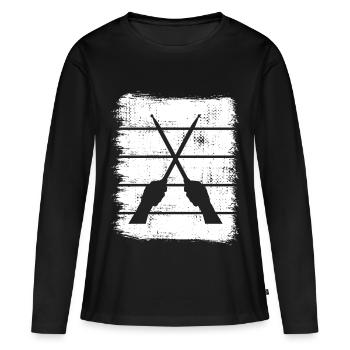Drumsticks Drawing - Women's Premium Organic Long Sleeve Shirt - black - Front - Julia (174cm)