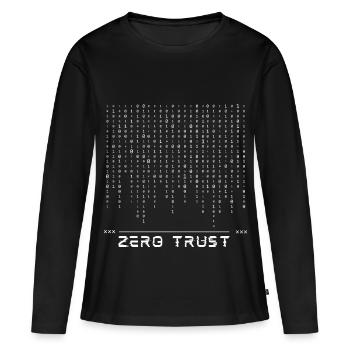 Zero-Trust-Binärcode - Frauen Premium Bio Langarmshirt - Schwarz - Vorne - Julia (174cm)