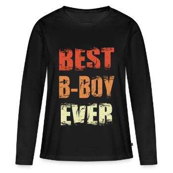 Meilleur B-Boy de tous les temps - T-shirt manches longues Premium bio Femme - noir - Devant - Julia (174cm)