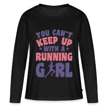 Coureur - T-shirt manches longues Premium bio Femme - noir - Devant - Julia (174cm)