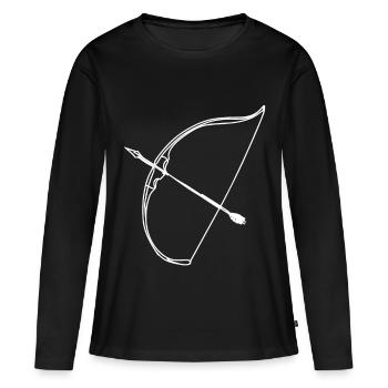 Arc et flèches - T-shirt manches longues Premium bio Femme - noir - Devant - Julia (174cm)