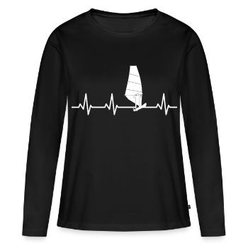 Planche à voile Heartbeat - T-shirt manches longues Premium bio Femme - noir - Devant - Julia (174cm)