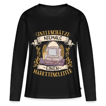 Marketingleiter Geschenk Strategie Lustig - Frauen Premium Bio Langarmshirt - Schwarz - Vorne - Julia (174cm)
