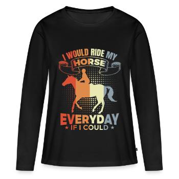 Rider Inspiration - Women's Premium Organic Long Sleeve Shirt - black - Front - Julia (174cm)