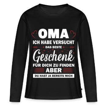 Beste Oma Geschenk Lustiger Spruch Enkel - Frauen Premium Bio Langarmshirt - Schwarz - Vorne - Julia (174cm)