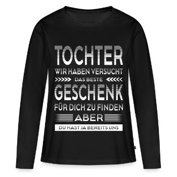 Beste Tochter Geschenk Lustiger Spruch Eltern - Frauen Premium Bio Langarmshirt - Schwarz - Vorne - Julia (174cm)