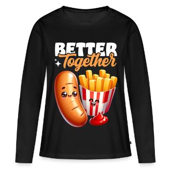 Better Together – Bratwurst Fries Snack - Women's Premium Organic Long Sleeve Shirt - black - Front - Julia (174cm)