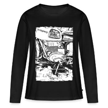 Empreinte du bloc moteur MZ ES 250 - T-shirt manches longues Premium bio Femme - noir - Devant - Julia (174cm)