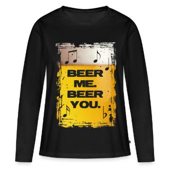 Bière-moi. Bière-toi. - T-shirt manches longues Premium bio Femme - noir - Devant - Julia (174cm)