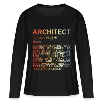 Architecte Explication des termes - T-shirt manches longues Premium bio Femme - noir - Devant - Julia (174cm)