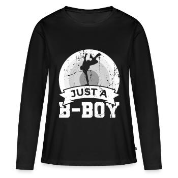 Juste un garçon B - T-shirt manches longues Premium bio Femme - noir - Devant - Julia (174cm)