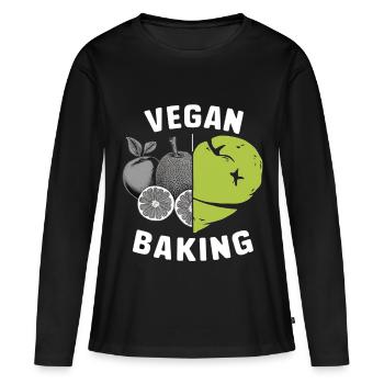 Vegan Baking Heart Fruit Kitchen - Women's Premium Organic Long Sleeve Shirt - black - Front - Julia (174cm)