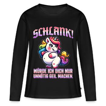 Mince et sûr de lui : une déclaration ironique - T-shirt manches longues Premium bio Femme - noir - Devant - Julia (174cm)