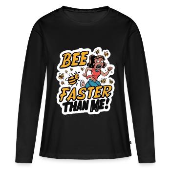 bee bees marathon runner joke qoute - Frauen Premium Bio Langarmshirt - Schwarz - Vorne - Julia (174cm)