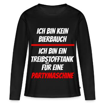 Ich Bin Kein Bierbauch Treibstofftank Partymaschin - Frauen Premium Bio Langarmshirt - Schwarz - Vorne - Julia (174cm)
