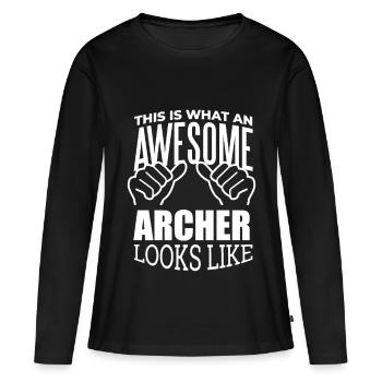 Archery Archery Archery - Women's Premium Organic Long Sleeve Shirt - black - Front - Julia (174cm)