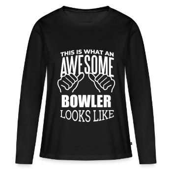 Bowling Bowling Bowling - T-shirt manches longues Premium bio Femme - noir - Devant - Julia (174cm)