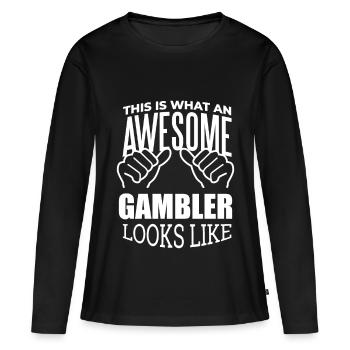 Jeu d’argent Jeu d’argent - T-shirt manches longues Premium bio Femme - noir - Devant - Julia (174cm)