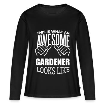 Jardinage Jardinage Jardinage - T-shirt manches longues Premium bio Femme - noir - Devant - Julia (174cm)