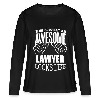Avocat Avocat Avocat - T-shirt manches longues Premium bio Femme - noir - Devant - Julia (174cm)