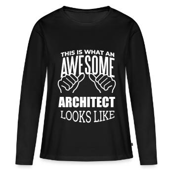 Architecte Architecte Architecte - T-shirt manches longues Premium bio Femme - noir - Devant - Julia (174cm)