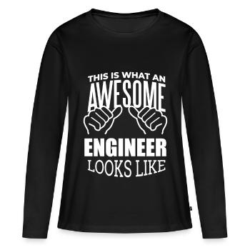 Ingenieur Ingenieur Ingenieur - Frauen Premium Bio Langarmshirt - Schwarz - Vorne - Julia (174cm)