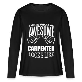 Charpentier Charpentier Charpentier - T-shirt manches longues Premium bio Femme - noir - Devant - Julia (174cm)