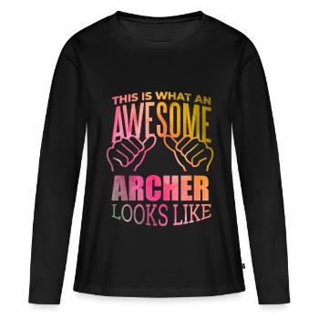 Archery Archery Archery - Women's Premium Organic Long Sleeve Shirt - black - Front - Julia (174cm)