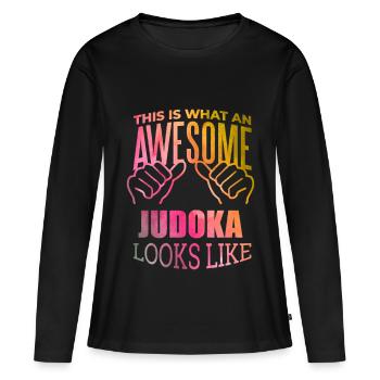 Judo Judo - T-shirt manches longues Premium bio Femme - noir - Devant - Julia (174cm)