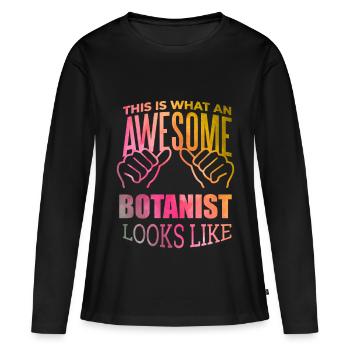 Botanique, Botanique Botanique - T-shirt manches longues Premium bio Femme - noir - Devant - Julia (174cm)